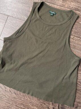 Wild Fable Ribbed Olive Tank Top Women's Size M